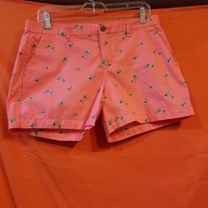 Coral palm tree shorts